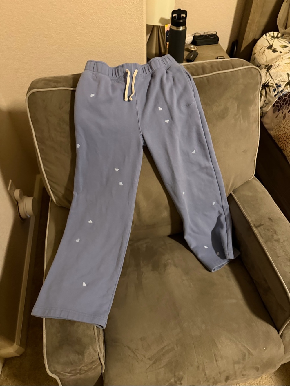 Abercrombie & Fitch Light Blue Heart Print Joggers